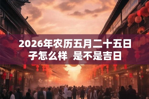 2026年农历五月二十五日子怎么样 是不是吉日 2026年农历五月二十五日子怎么样 是不是吉日