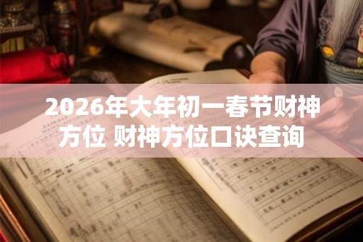 2026年大年初一春节财神方位 财神方位口诀查询