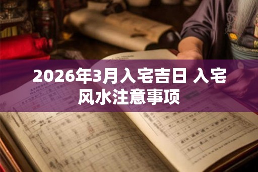2026年3月入宅吉日 入宅风水注意事项