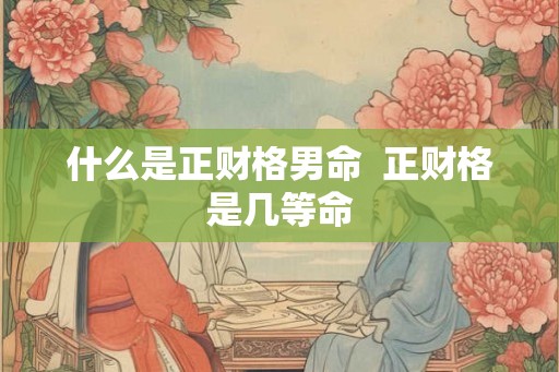 什么是正财格男命  正财格是几等命