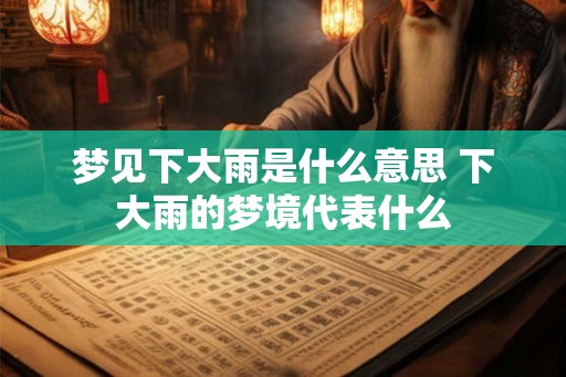 梦见下大雨是什么意思 下大雨的梦境代表什么
