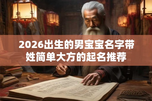 2026出生的男宝宝名字带姓简单大方的起名推荐