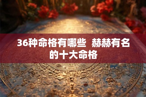 36种命格有哪些  赫赫有名的十大命格