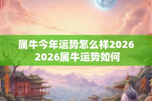 属牛今年运势怎么样2026 2026属牛运势如何