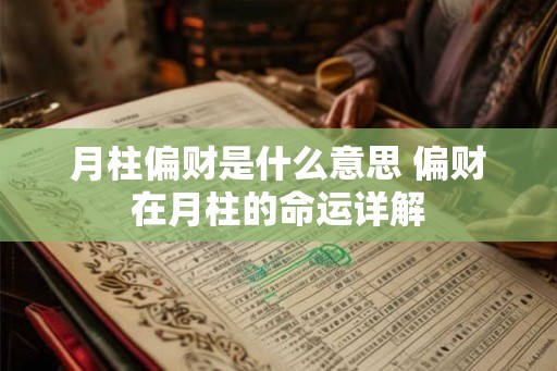 月柱偏财是什么意思 偏财在月柱的命运详解