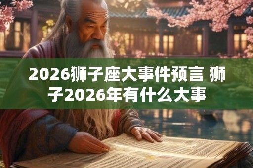 2026狮子座大事件预言 狮子2026年有什么大事