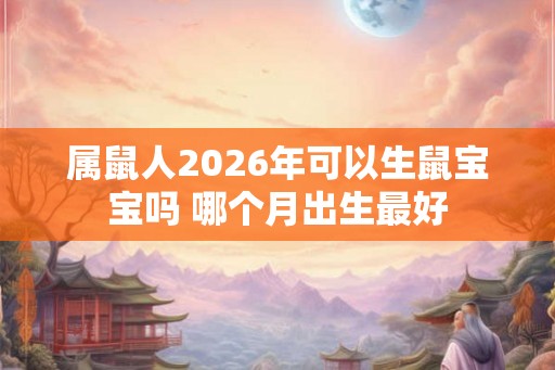 属鼠人2026年可以生鼠宝宝吗 哪个月出生最好