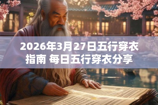2026年3月27日五行穿衣指南 每日五行穿衣分享