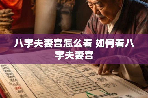 八字夫妻宫怎么看 如何看八字夫妻宫
