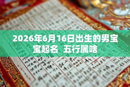 2026年6月16日出生的男宝宝起名  五行属啥