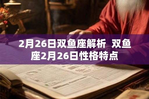 2月26日双鱼座解析  双鱼座2月26日性格特点