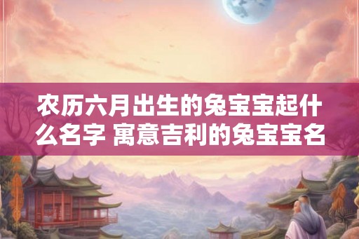农历六月出生的兔宝宝起什么名字 寓意吉利的兔宝宝名字参考