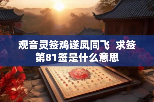 观音灵签鸡遂凤同飞  求签第81签是什么意思
