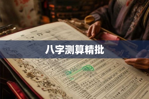 八字测算精批 八字测算精批