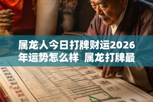属龙人今日打牌财运2026年运势怎么样 属龙打牌最佳一方位 属龙人今日打牌财运2026年运势怎么样 属龙打牌最佳一方位