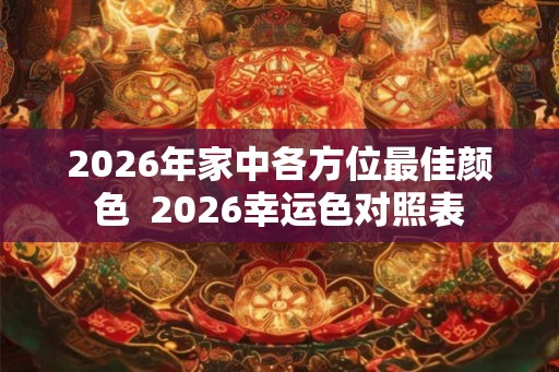 2026年家中各方位最佳颜色  2026幸运色对照表