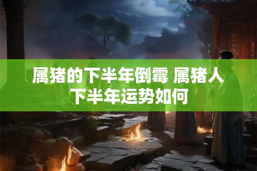 属猪的下半年倒霉 属猪人下半年运势如何