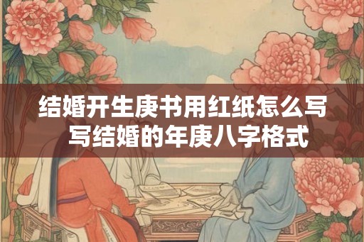 结婚开生庚书用红纸怎么写  写结婚的年庚八字格式