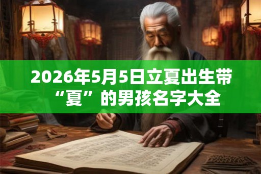 2026年5月5日立夏出生带“夏”的男孩名字大全 2026年5月5日立夏出生带“夏”的男孩名字大全