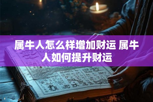 属牛人怎么样增加财运 属牛人如何提升财运 属牛人怎么样增加财运 属牛人如何提升财运