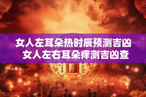女人左耳朵热时辰预测吉凶  女人左右耳朵痒测吉凶查询