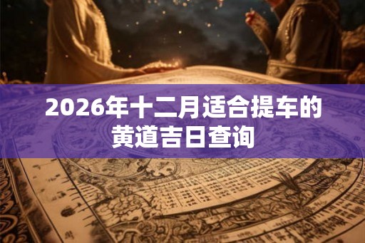 2026年十二月适合提车的黄道吉日查询 2026年十二月适合提车的黄道吉日查询