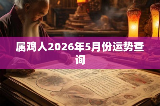 属鸡人2026年5月份运势查询