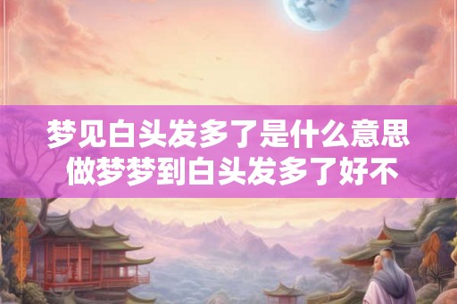 梦见白头发多了是什么意思 做梦梦到白头发多了好不好