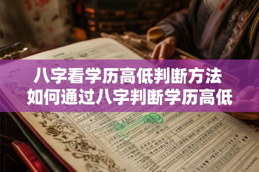 八字看学历高低判断方法 如何通过八字判断学历高低