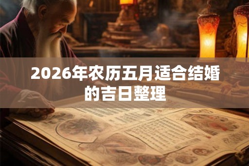 2026年农历五月适合结婚的吉日整理