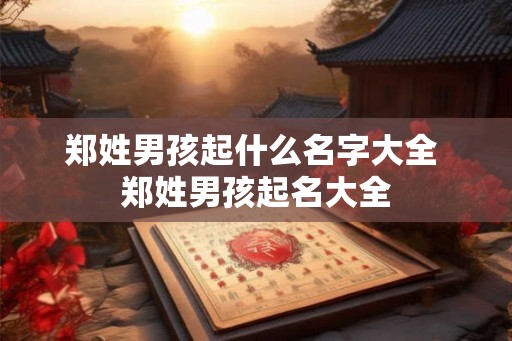 郑姓男孩起什么名字大全 郑姓男孩起名大全 郑姓男孩起什么名字大全 郑姓男孩起名大全