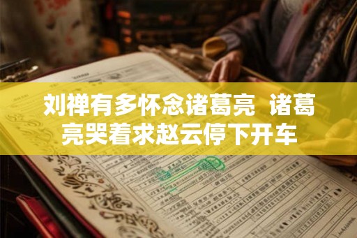刘禅有多怀念诸葛亮 诸葛亮哭着求赵云停下开车 刘禅有多怀念诸葛亮 诸葛亮哭着求赵云停下开车