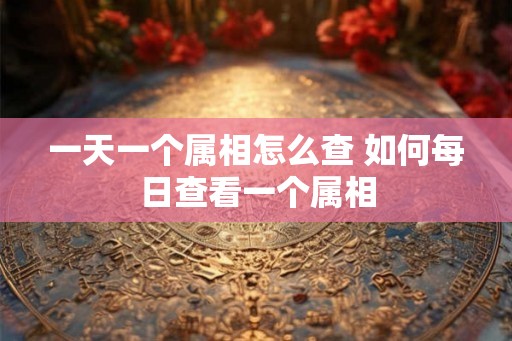 一天一个属相怎么查 如何每日查看一个属相