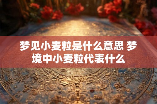 梦见小麦粒是什么意思 梦境中小麦粒代表什么