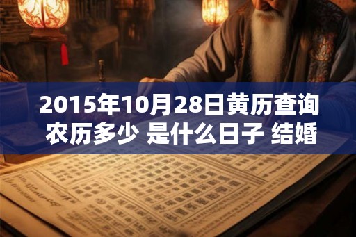 2015年10月28日黄历查询 农历多少 是什么日子 结婚吉时