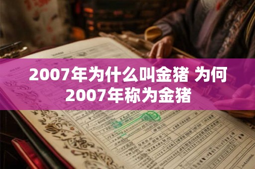 2007年为什么叫金猪 为何2007年称为金猪