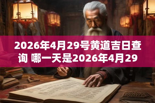 2026年4月29号黄道吉日查询 哪一天是2026年4月29号的黄道吉日