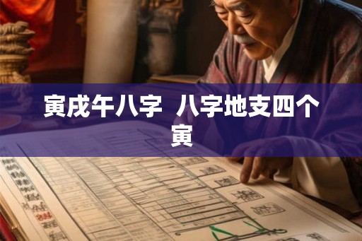 寅戌午八字 八字地支四个寅 寅戌午八字 八字地支四个寅