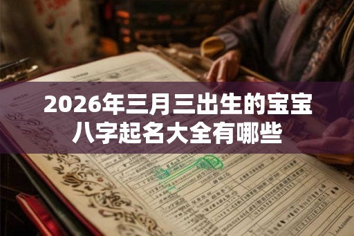 2026年三月三出生的宝宝八字起名大全有哪些