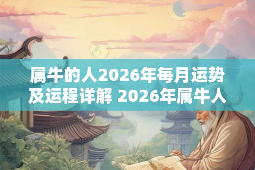 属牛的人2026年每月运势及运程详解 2026年属牛人月运程详解