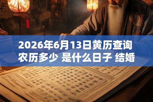 2026年6月13日黄历查询 农历多少 是什么日子 结婚吉时