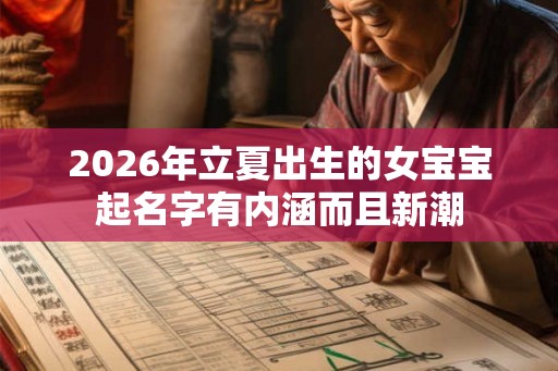 2026年立夏出生的女宝宝起名字有内涵而且新潮
