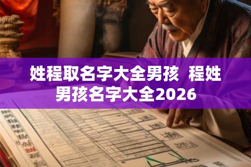 姓程取名字大全男孩  程姓男孩名字大全2026