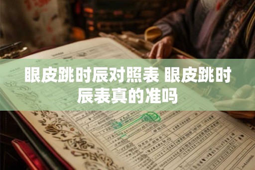 眼皮跳时辰对照表 眼皮跳时辰表真的准吗