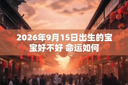 2026年9月15日出生的宝宝好不好 命运如何