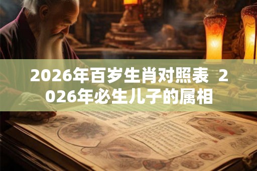 2026年百岁生肖对照表  2026年必生儿子的属相