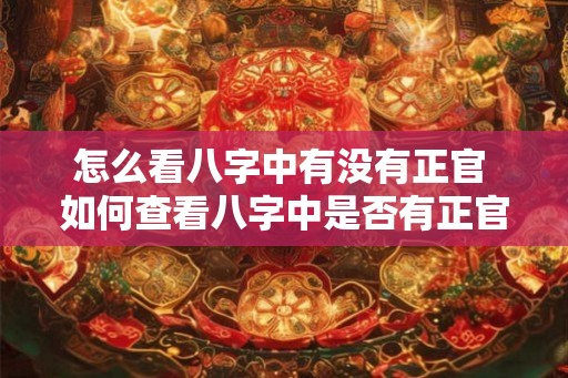 怎么看八字中有没有正官 如何查看八字中是否有正官