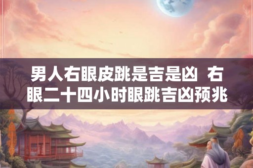 男人右眼皮跳是吉是凶  右眼二十四小时眼跳吉凶预兆