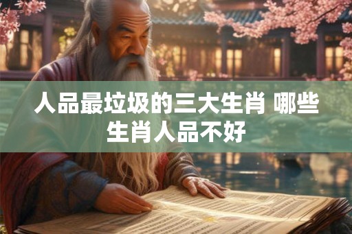 人品最垃圾的三大生肖 哪些生肖人品不好