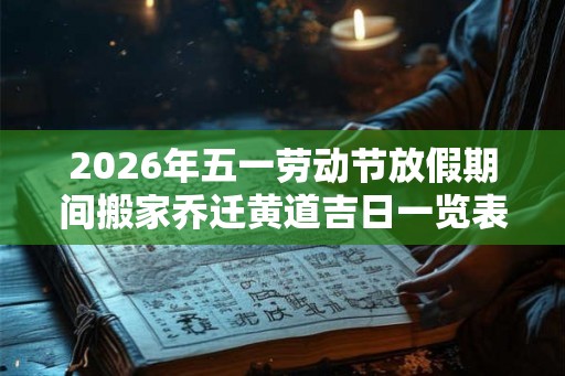 2026年五一劳动节放假期间搬家乔迁黄道吉日一览表